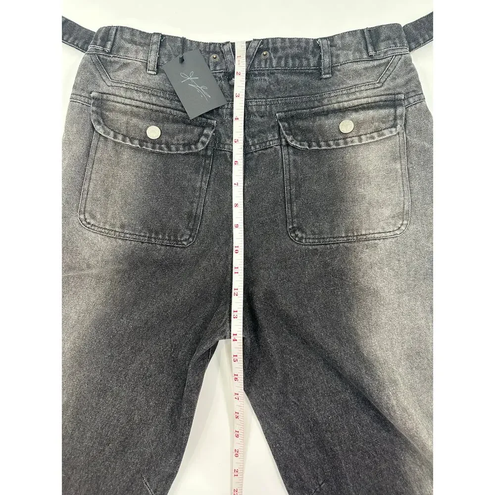 NWT Fine Culture Two-Tone Denim Jeans Men’s S (W28 L32) Black Wide Baggy Street - Picture 8 of 9